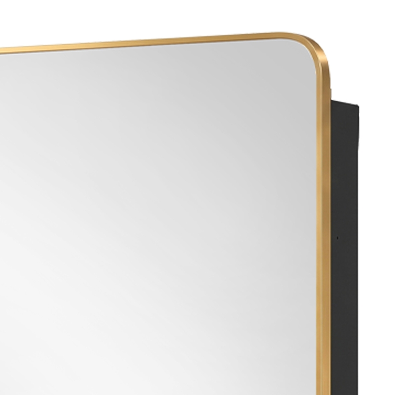 HOMCOM 50.8 x 11.6 x 71 cm Bathroom Mirror Cabinet, Wall Cabinet with Adjustable Shelves, Wall-Mounted or Recessed, Gold Tone