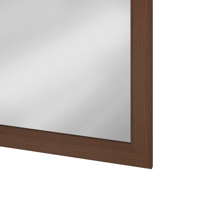 HOMCOM 86.5 x 61 cm Rectangle Mirror, Farmhouse Wall Mirror for Living Room, Bedroom, Hallway, Dark Brown
