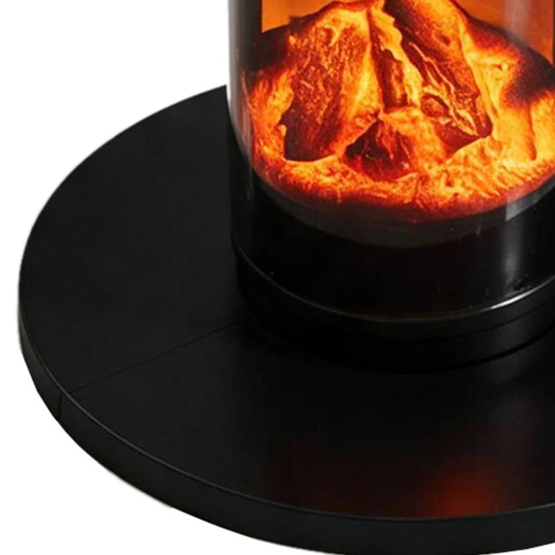 HOMCOM Keramische kachelventilator 2000 W met thermostaat, 3D-vlameffect, elektrische verwarming en afstandsbediening, zwart