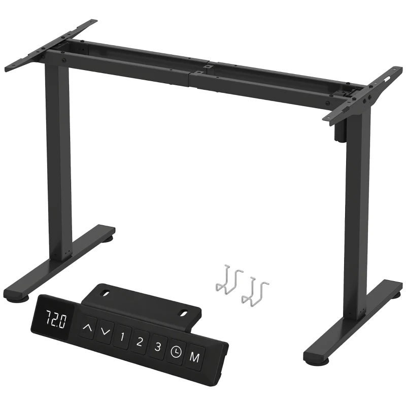 HOMCOM Schreibtischgestell ergonomisch höhenverstellbar Tischgestell elektrisch Stahl Schwarz