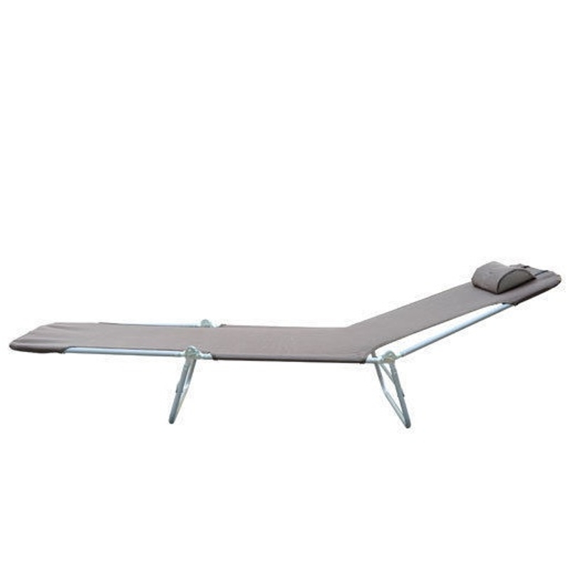 Outsunny Sonnenliege klappbar verstellbar Gartenliege Liegestuhl Kopfkissen 5-Fach 120kg Braun