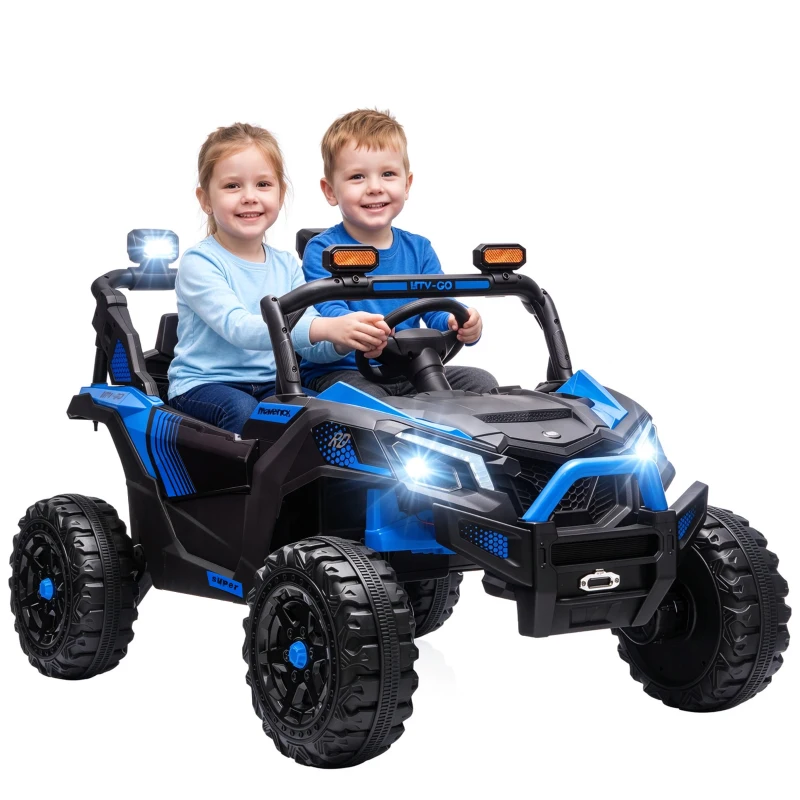 AIYAPLAY 24V elektrische kinderauto UTV, 2-zits met lithium-accu, 2,4G-afstandsbediening, 2 x 120 W motoren en softstart