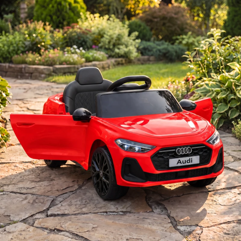 AIYAPLAY Macchina Elettrica per Bambini 12V Audi A5L con Telecomando, 2 Motori e Telecomando, Rosso