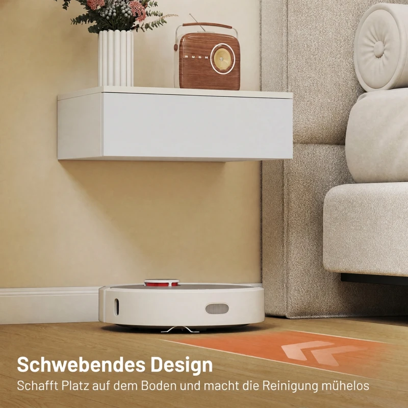 HOMCOM 2-delig set nachtkastjes, wandmontage ontwerp, lade, voor slaapkamer, spaanplaat, Wit