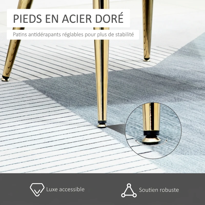 HOMCOM Fauteuil Salo, Fauteuil Coquillage Rembourré en Velours avec Pieds Dorés en Acier, 63 x 65 x 84 cm, Crème