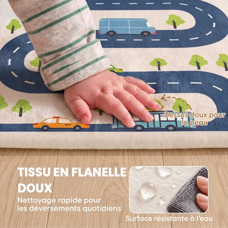AIYAPLAY Tapis de Jeu pour Enfants Tapis de Chambre d'Enfant en Mousse Épaisseur 3 cm Motif Route Base Antidérapante 150x200cm