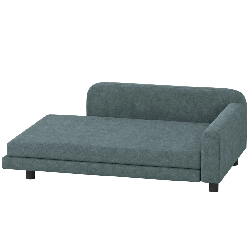 PawHut XL hondensofa, verhoogd hondenbed met rugleuning en afneembaar kussen voor grote honden tot 35 kg