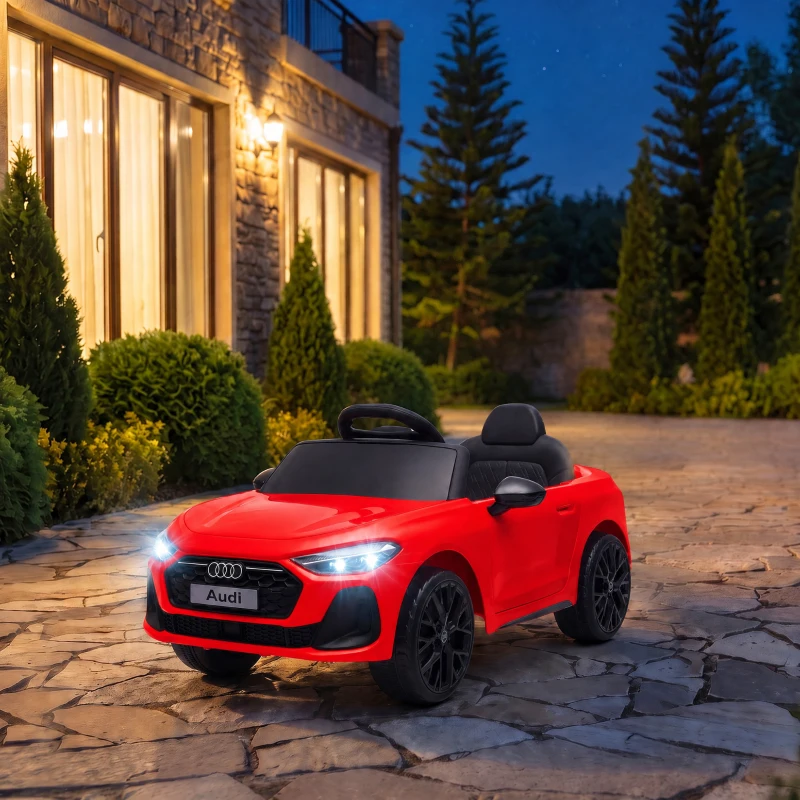 AIYAPLAY Macchina Elettrica per Bambini 12V Audi A5L con Telecomando, 2 Motori e Telecomando, Rosso