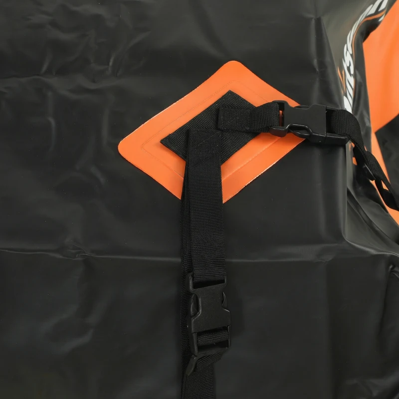 Outsunny Car Roof Bag, 425 L Soft Car Roof Box, 8 Reinforced Straps, Anti-Slip Mat, Vehicles with/without Racks, Orange