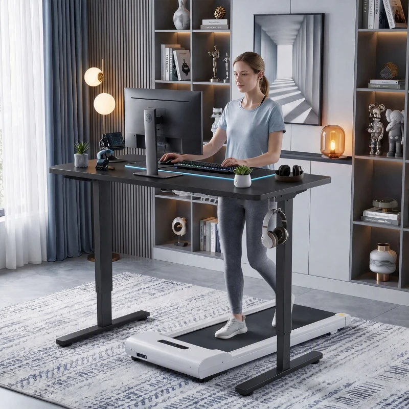 HOMCOM Schreibtischgestell ergonomisch höhenverstellbar Tischgestell elektrisch Stahl Schwarz