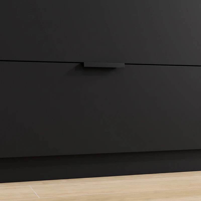 HOMCOM Chest of Drawers for Bedroom with LED Light & Charging Station, 9 Drawers Storage Unit/TV Stand, Black