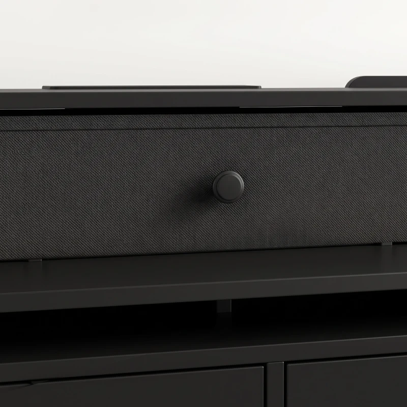 HOMCOM Chest of Drawers for Bedroom with LED Light & Charging Station, 9 Drawers Storage Unit/TV Stand, Black