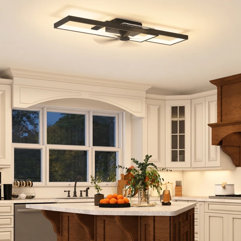 HOMCOM Deckenleuchte LED 43W 4600LM 3000-6000K dimmbare Deckenlampe Flach mit Fernbedienung Wandschalter 70 x 30 x 7 cm Schwarz
