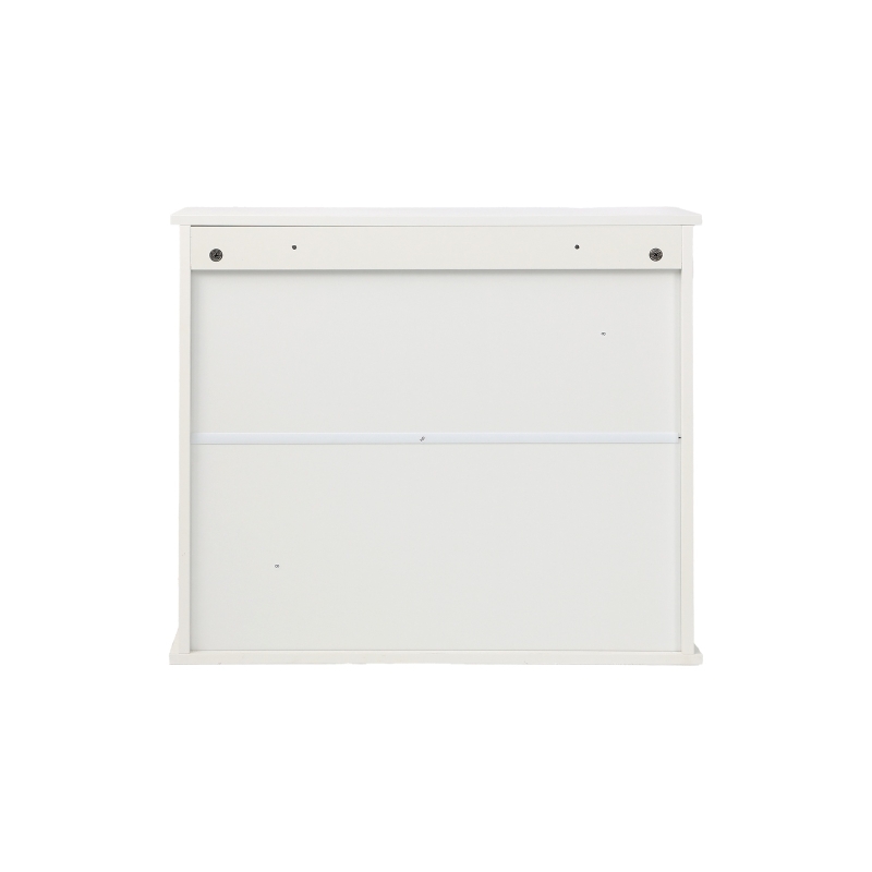 Wall-Mounted Bathroom Cabinet with Louvered Double Doors, Modern Medicine Cabinet for Bathroom and Hallway, 60L x 20W x 52H cm, White