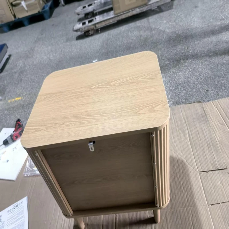 Nordic Farmhouse Bedside Table with 2 Drawers, Practical Oak Storage Side Cabinet for Bedroom Living Room, 57L x 40W x 57H cm, Oak