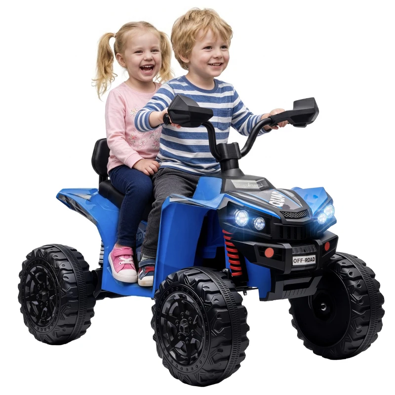AIYAPLAY Elektrische kinderquad 24V, 2-zits ATV, 4-6 km/u, met lithium-accu, 2 x 120W motoren, 4-wielvering