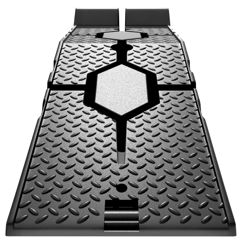 HOMCOM Lot de 2 Rampes Voiture 4T HDPE Pente Douce 90cm Rampe de Levage Butée Antidérapante Largeur 29,5cm 90x29,5x22,5cm Noir
