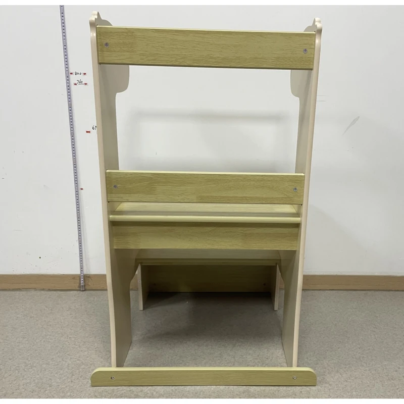 AIYAPLAY Torre de Aprendizaje Montessori Infantil Diseño de Jirafa de Madera con 2 Escalones Anchos Barandilla 3-8 Años Amarillo