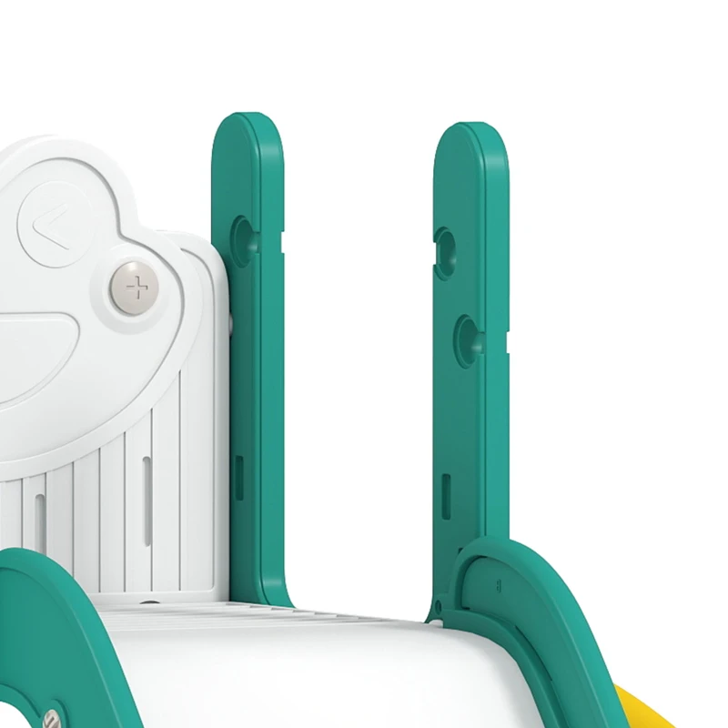 AIYAPLAY Toboggan pour tout-petits 5 en 1 toboggan autoportant pour enfant avec panier de basket, télescope, 178x70x86cm, jaune