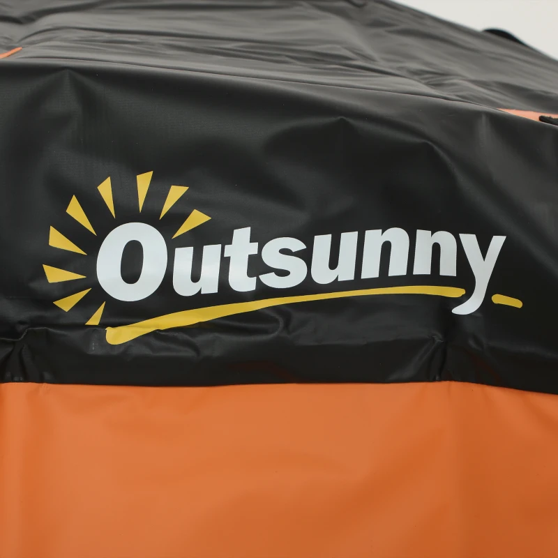 Outsunny Car Roof Bag, 425 L Soft Car Roof Box, 8 Reinforced Straps, Anti-Slip Mat, Vehicles with/without Racks, Orange