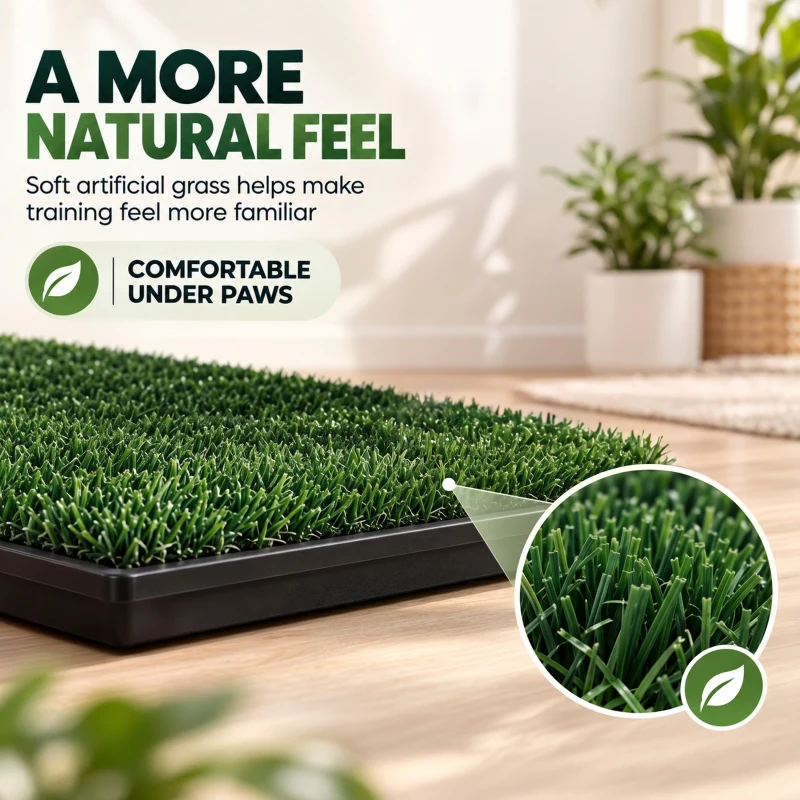 PawHut Dog Toilet Tray, Dog Grass Pee Pad with Artificial Grass Mat, Drainage System for Puppy Training 88x56.5cm