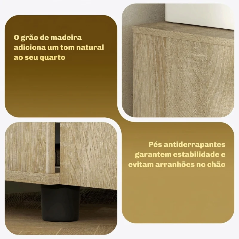 Vinsetto Armário Arquivador de Escritório com 2 Portas, Fechadura e Prateleira 80x40x80 cm Carvalho