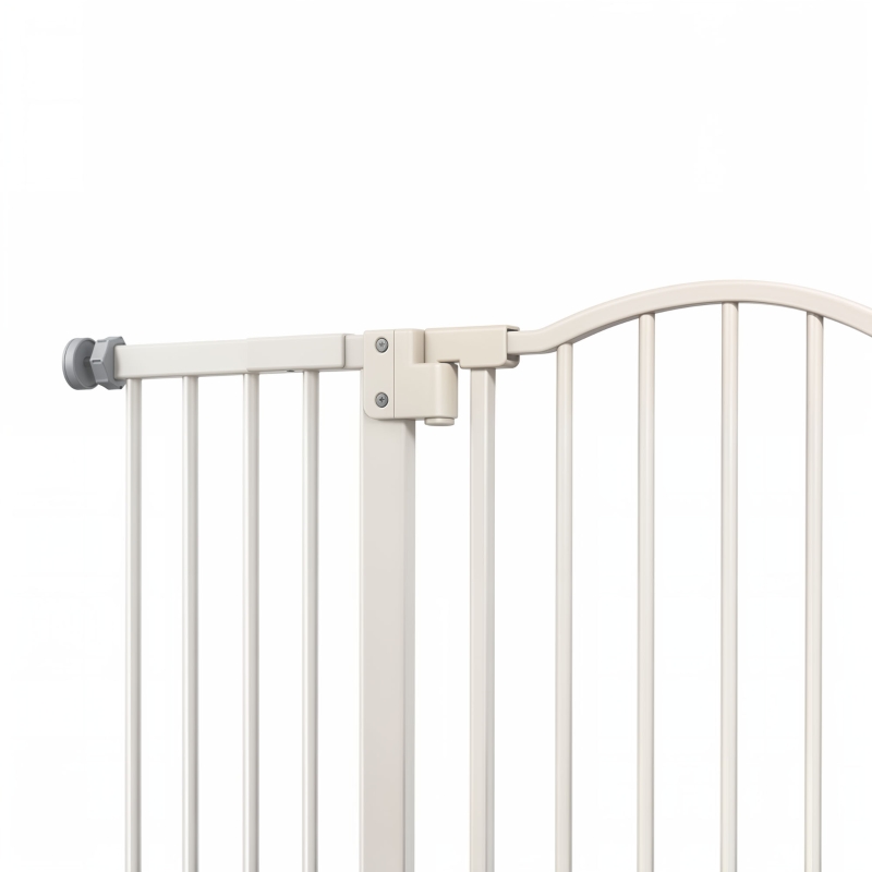 PawHut Pressure Fit Dog Stair Gate No Drilling Safety Gate Auto Close for Doorways, Hallways, 74-94cm Adjustable, 94cm Tall, White