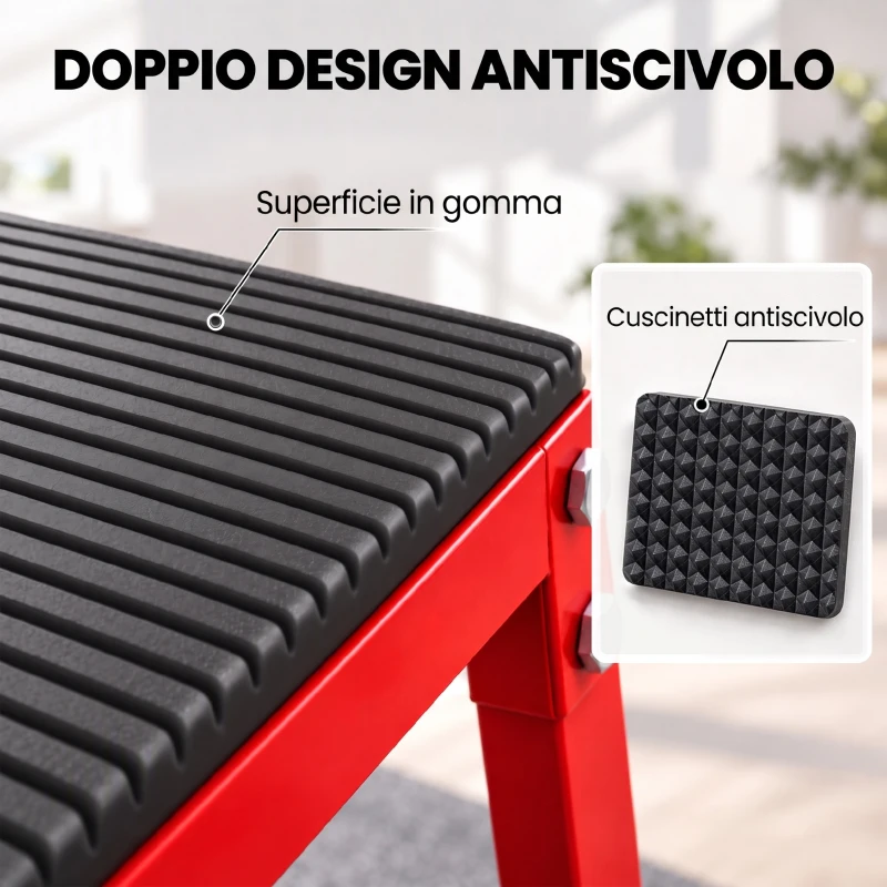 SPORTNOW Set Box Pliometrici Trapezoidali Antiscivolo, 30.5-61 cm, Rosso