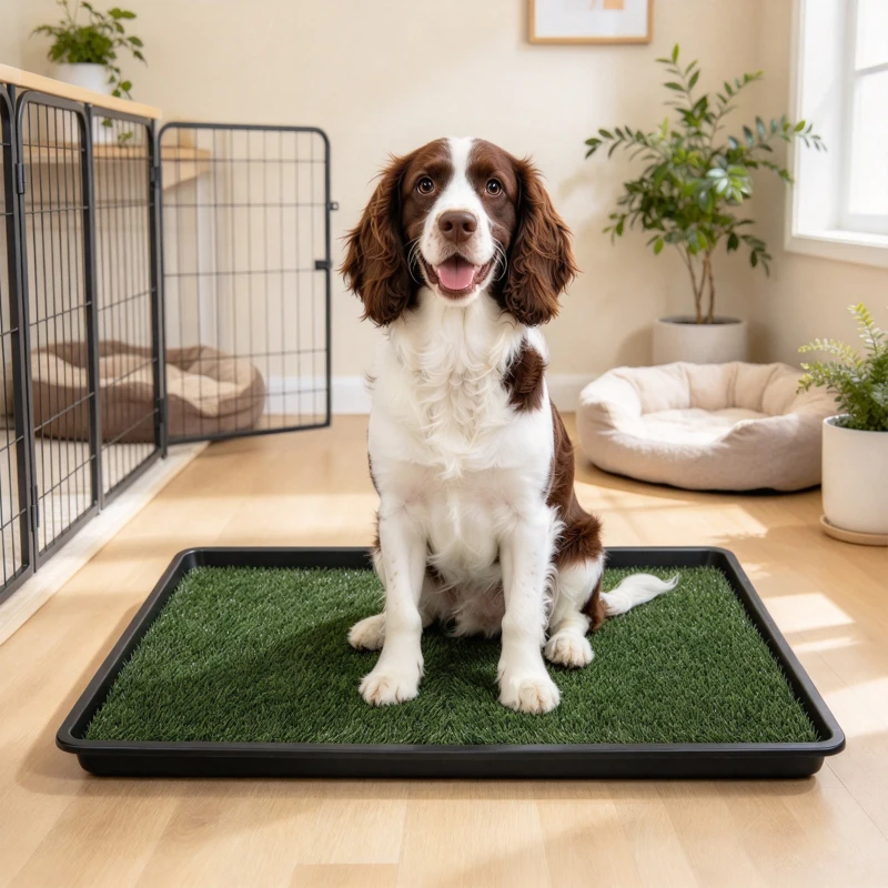 PawHut Lettiera per Cani con Prato Sintetico, Vassoio e Sistema di Drenaggio, 88x56.5 cm per Interni ed Esterni, Verde