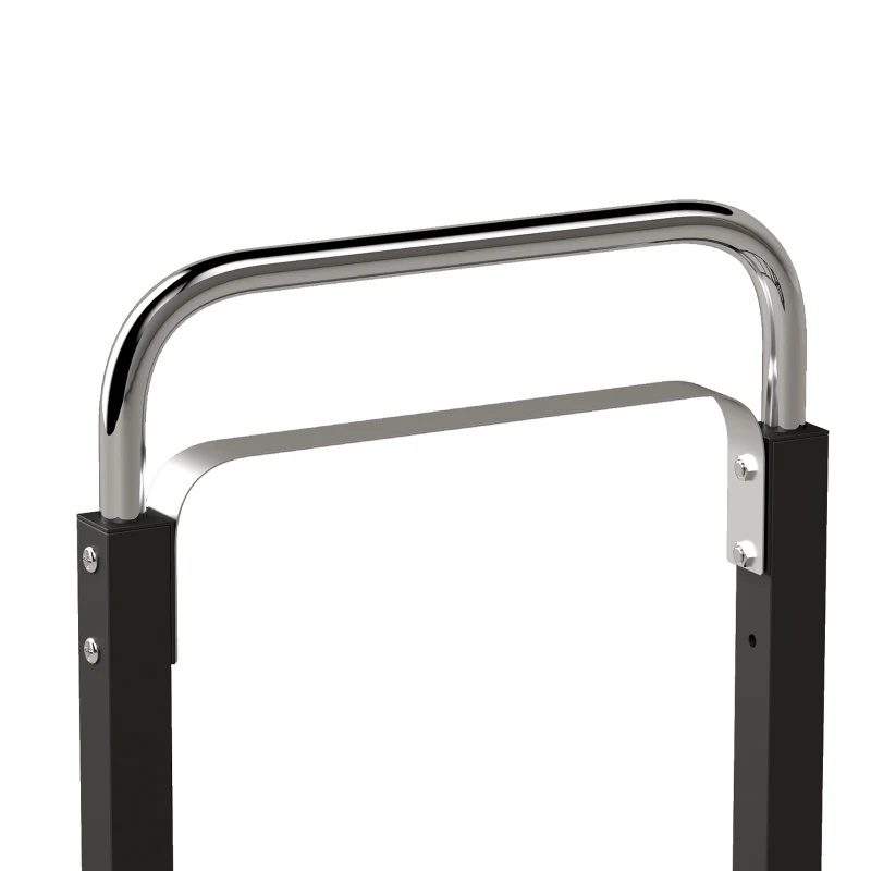 HOMCOM Diable Pliable 2 en 1 Extensible 220KG Pliage Plat Chariot Plateforme Acier Poignée Réglable Roues 360° 112x41x92cm Noir
