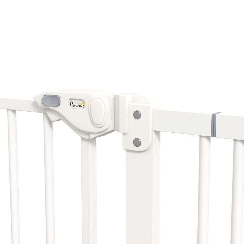 PawHut Adjustable Safety Gate w/ One Extensions, Four Adjustable Screws, White