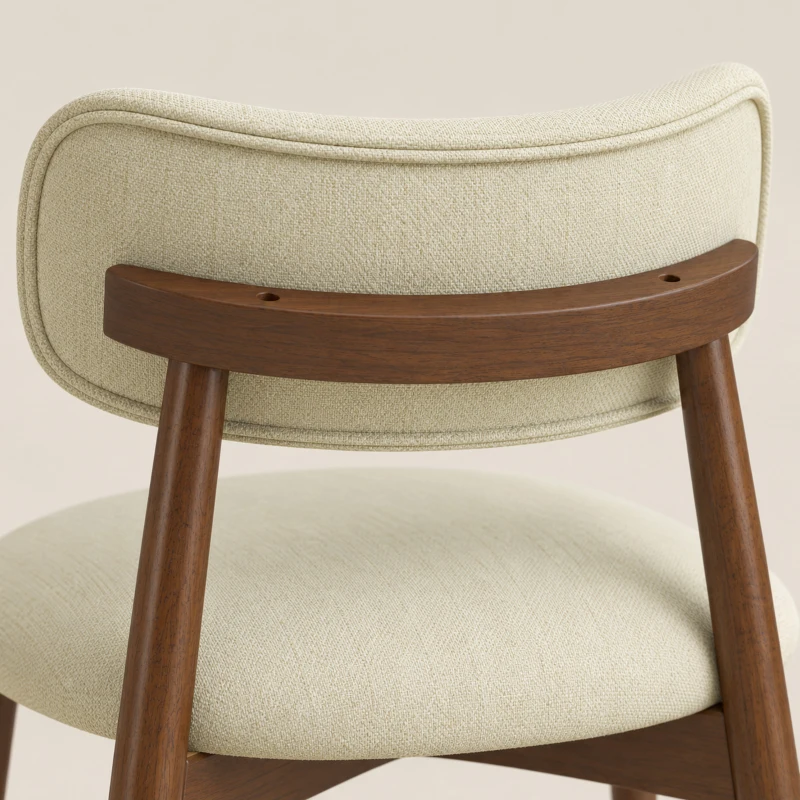 HOMCOM Lot de 2 Chaises Salle à Manger, Chaises de Cuisine en Chenille avec Dossier Incurvé, Assise Rembourrée, Beige
