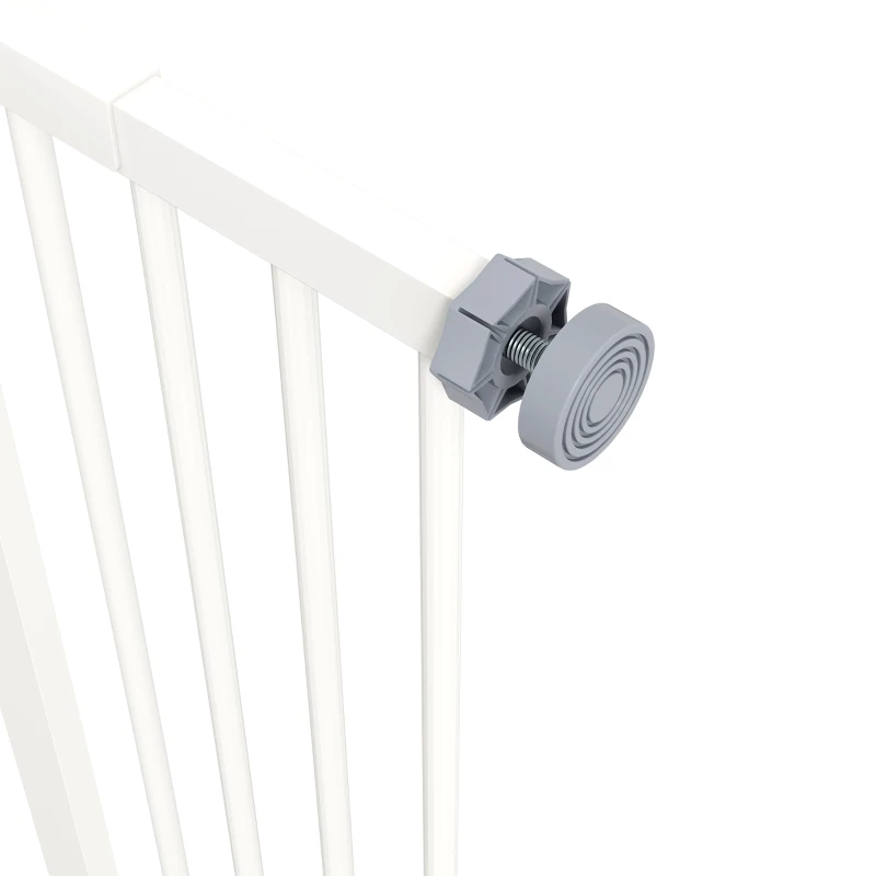 PawHut Pressure Fit Stair Gate Dog Gate w/ Auto Closing Door, Double Locking, Easy Installation, for 74-100cm Openings - White