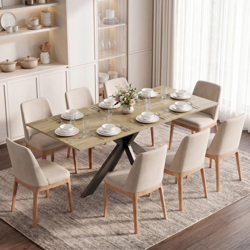 HOMCOM Tavolo da Pranzo Allungabile 4-8 Posti, Rovere