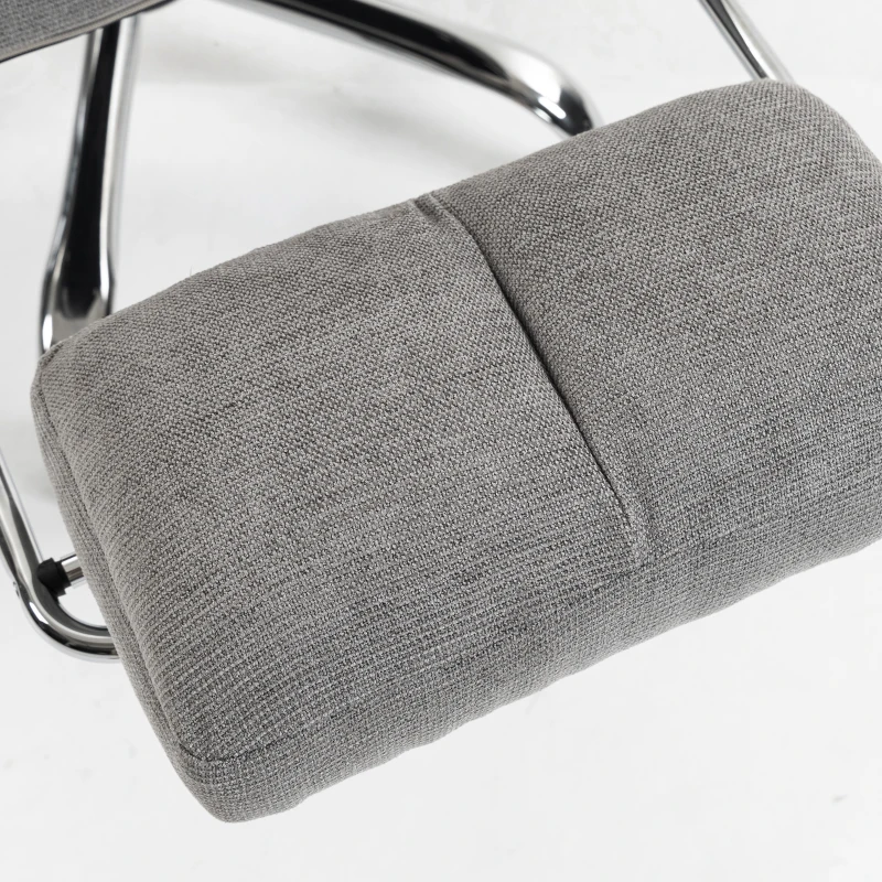 HOMCOM Executive Office Chair Height Adjustable Desk Chair Reclining Flip-up Armrest Footrest, Grey
