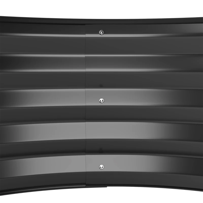 Outsunny Set of Two 181 x 93cm Steel Planters - Dark Grey
