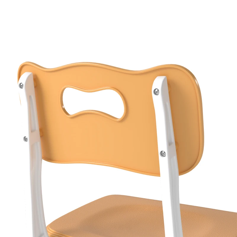 AIYAPLAY 2 PCS Kids Desk Chairs, 3 Level Height Adjustable Children's Chairs with Backrest for 1.5-8 Years, Max Load 50KG, Brown