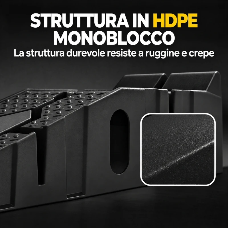 HOMCOM Set da 2 Rampe Auto Antiscivolo Impilabili 4000kg 90x29.5x22.5 cm