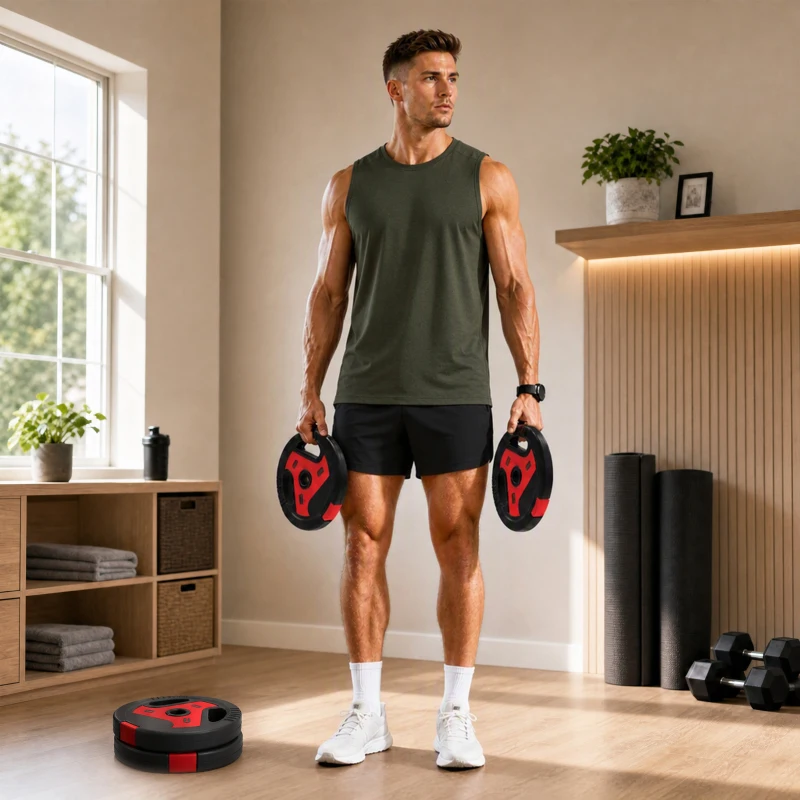 SPORTNOW Dischi Palestra con Maniglie, 20 kg, Foro 2.5cm, Set 4