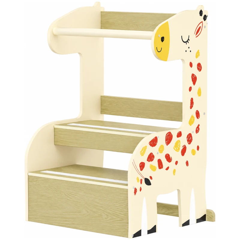 AIYAPLAY Torre Montessoriana Bambini in Legno, Antiscivolo, Barre di Sicurezza, Design a Giraffa, 3-8 Anni, Cucina, Bagno