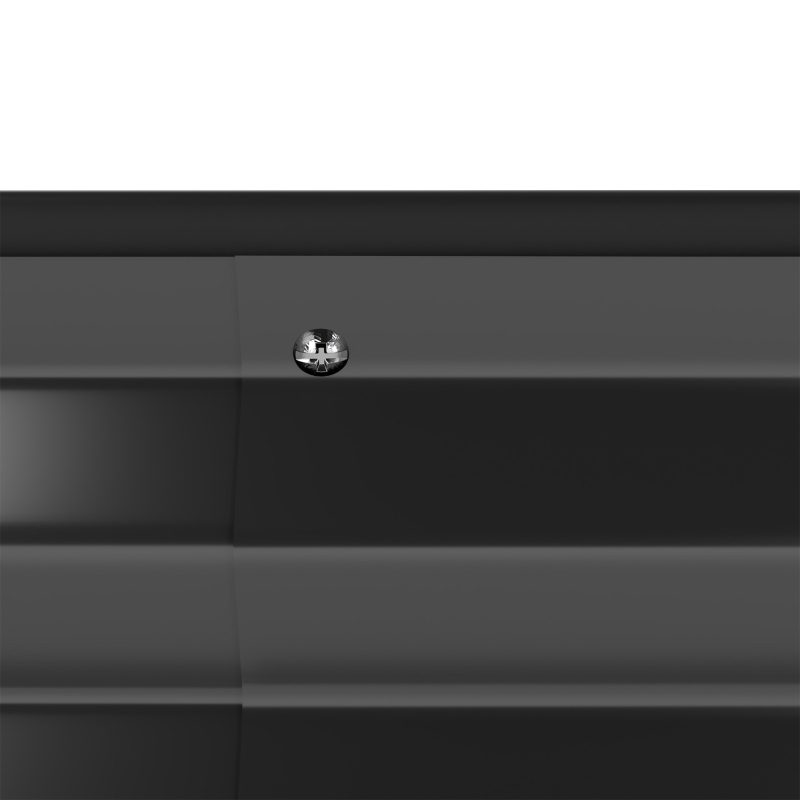 Outsunny Set of Two 181 x 93cm Steel Planters - Dark Grey
