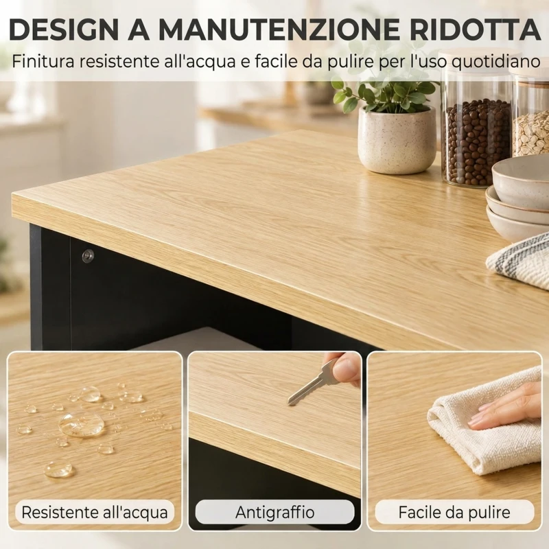HOMCOM Mobile Microonde con Armadietto Inferiore e 3 Ripiani Laterali con Anta in Vetro, in Legno, 80x35x97 cm, Nero