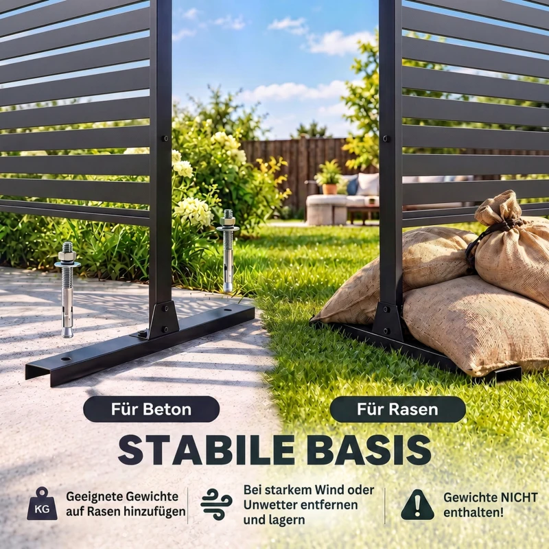 Outsunny Outdoor-Raumtrenner aus Metall, Lamellendesign, Dekorativer Raumteiler für Terrasse, Garten, Balkon, Schwarz