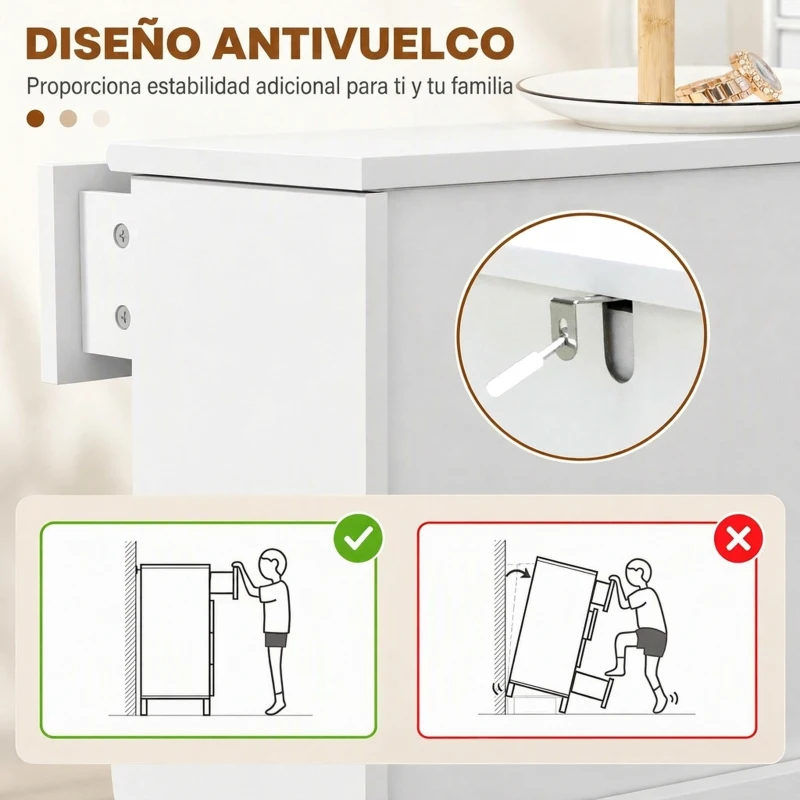 HOMCOM Mueble Zapatero Blanco Zapatero Estrecho con 2 Puertas Abatibles y 1 Cajón para 8-10 Pares de Zapatos 60x23,5x98,5 cm