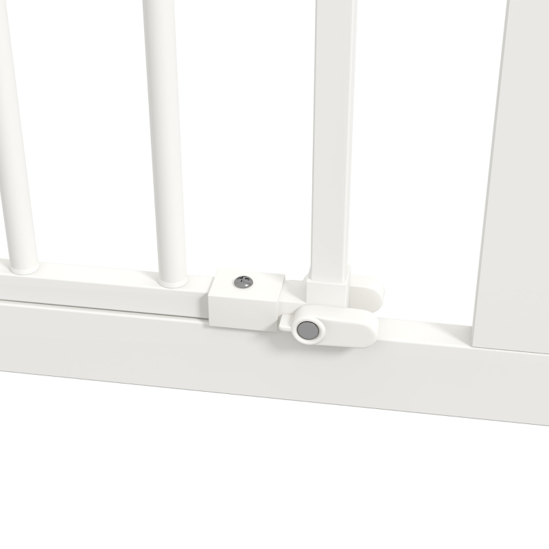 PawHut Adjustable Safety Gate w/ One Extensions, Four Adjustable Screws, White