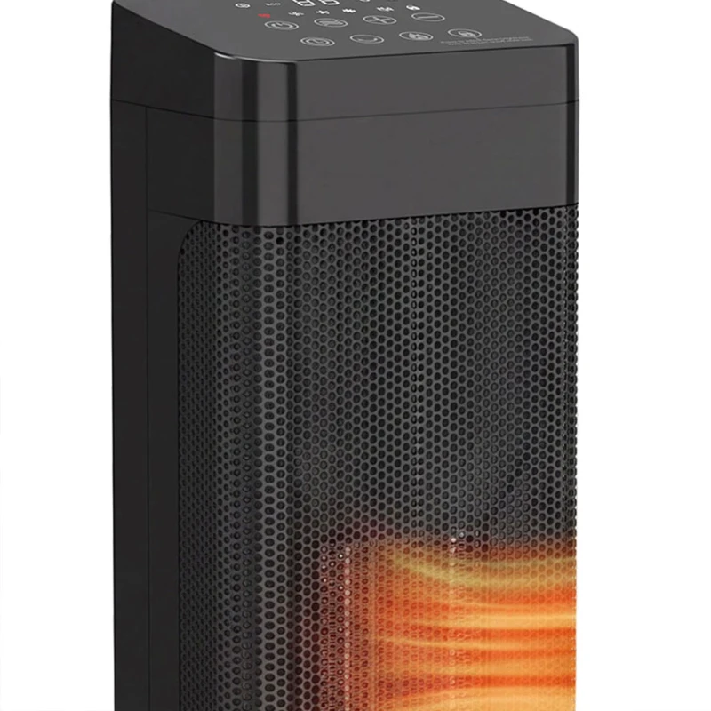 HOMCOM 2000W keramische heater met vlameffect, thermostaat en afstandsbediening, zwart