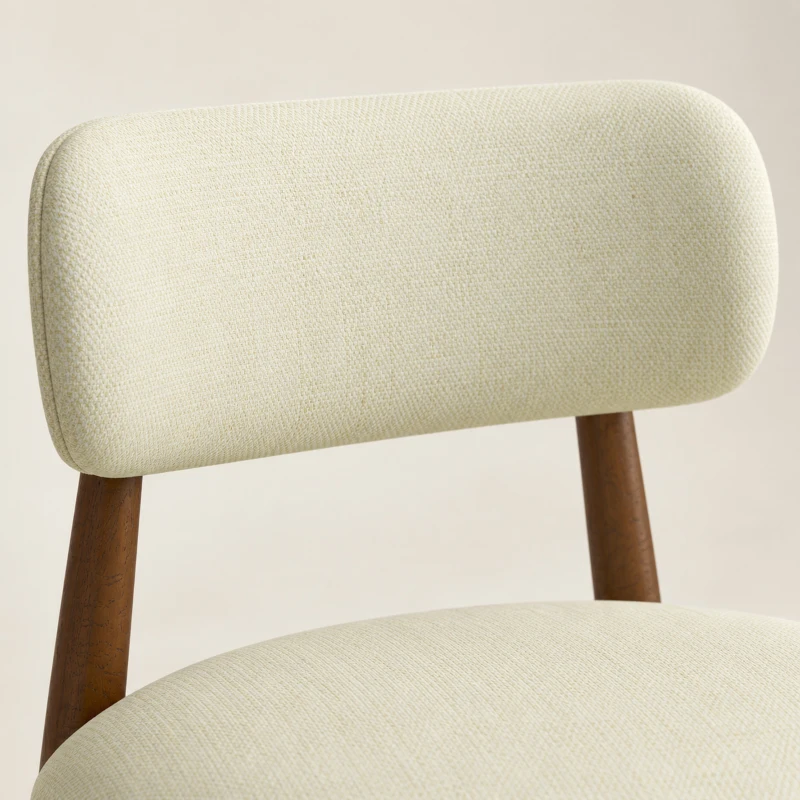 HOMCOM Lot de 2 Chaises Salle à Manger, Chaises de Cuisine en Chenille avec Dossier Incurvé, Assise Rembourrée, Beige