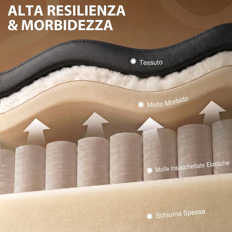 HOMCOM Poltrona Relax Reclinabile Manuale 155° con Poggiapiedi in Pelle PU per Soggiorno e Camera da Letto, Nero