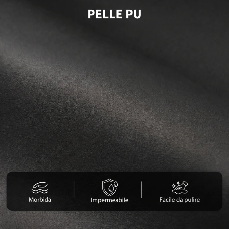 HOMCOM Poltrona Relax Reclinabile Manuale 155° con Poggiapiedi in Pelle PU per Soggiorno e Camera da Letto, Nero