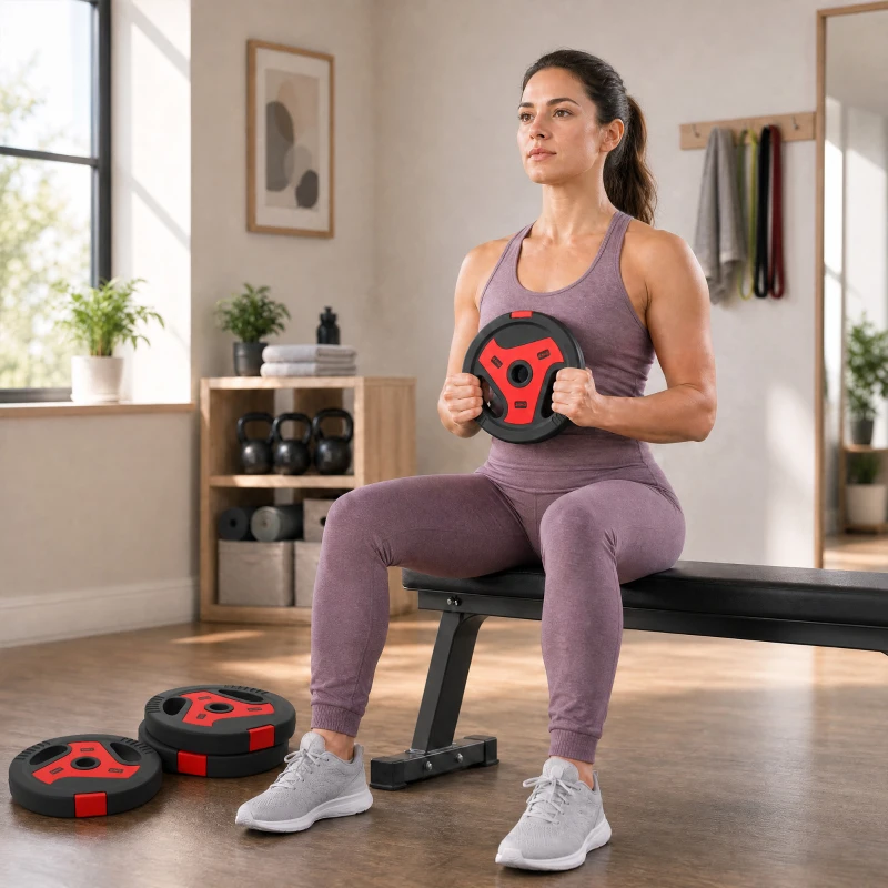 SPORTNOW Dischi Palestra con Maniglie, 20 kg, Foro 2.5cm, Set 4